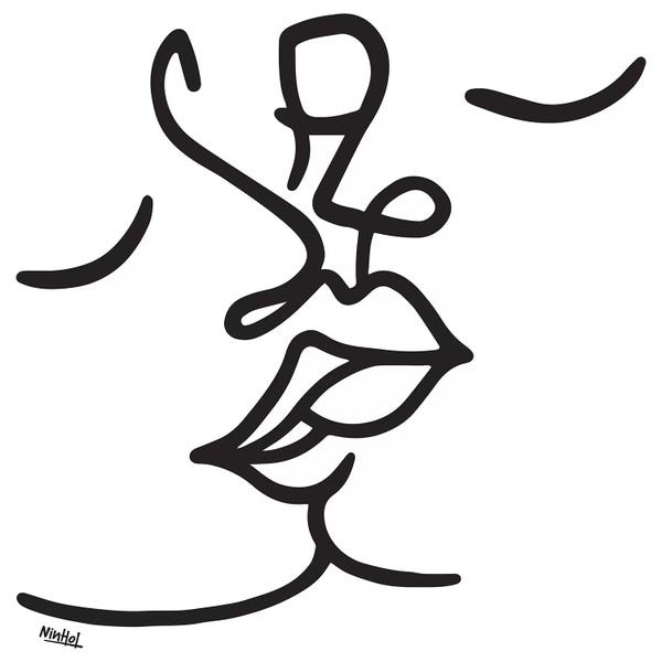 Black & White Minimalist Décor: The Kiss by Ninhol