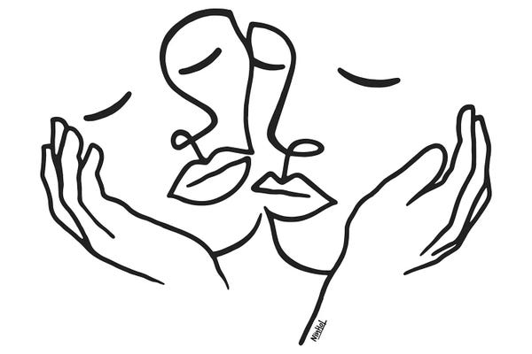 Black & White Minimalist Décor: Touching by Ninhol