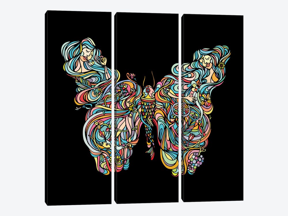 Butterfly by Ninhol 3-piece Canvas Artwork