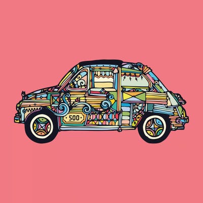 Fiat 500 by Ninhol canvas print