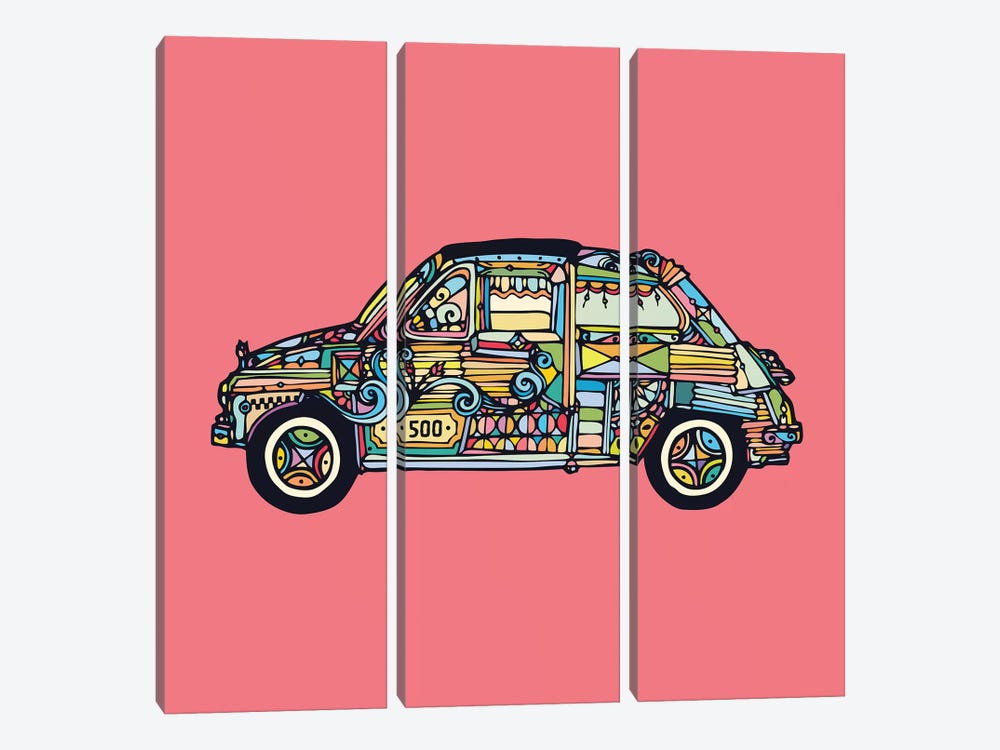 Fiat 500 by Ninhol 3-piece Canvas Art Print