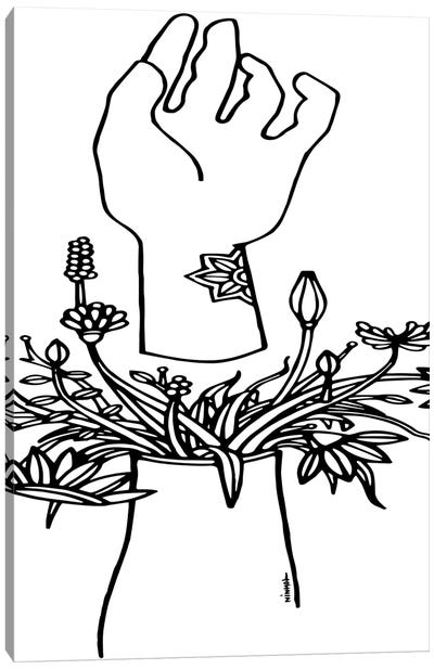Flowers Into Soul Canvas Art Print - Body Positivity Art