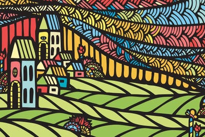 Houses by Ninhol multi panel art