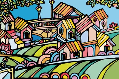Little Houses by Ninhol multi panel art