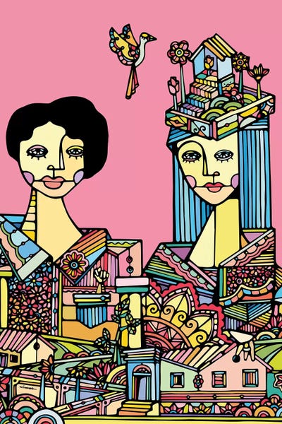 Portrait Of A Couple by Ninhol framed wall art