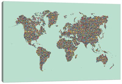 Slum World Canvas Art Print - World Map Art