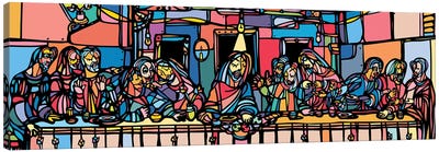 The Last Supper Canvas Art Print - 3-Piece Panoramic Art