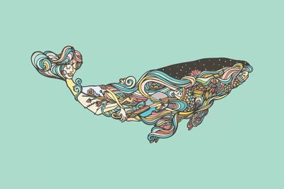 Whale by Ninhol canvas print