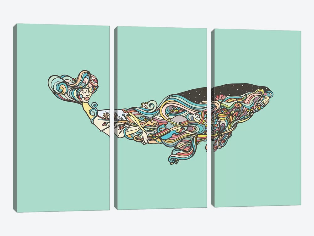 Whale by Ninhol 3-piece Canvas Print