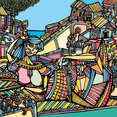 Woman Lying by Ninhol framed wall art