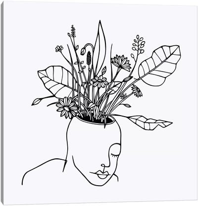 The Spring Head Canvas Art Print - Line Art