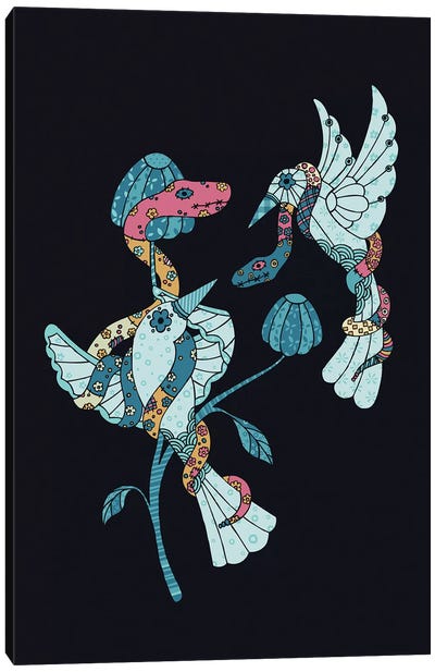 Birds And Snakes Canvas Art Print - Line Art