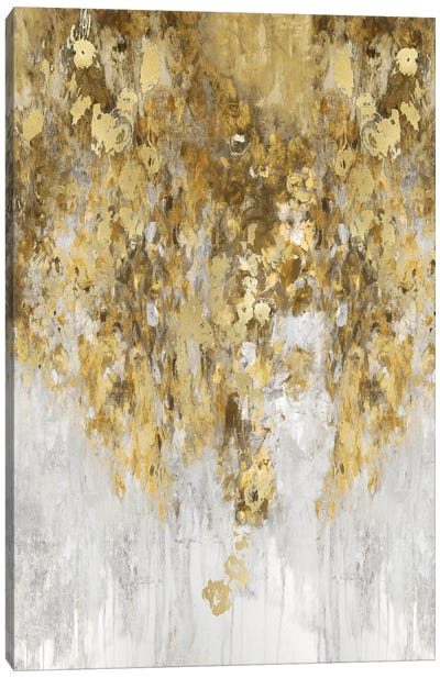Cascade Amber and Gold Canvas Art Print - Large Abstract Art