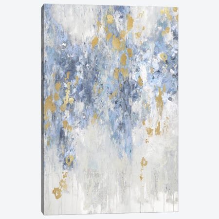 Cascade Blue with Gold Canvas Print #NIR4} by Nikki Robbins Canvas Art Print