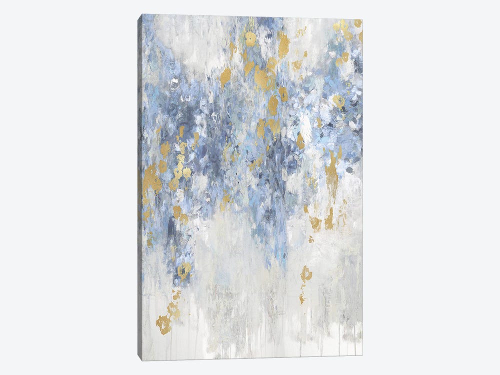 Cascade Blue with Gold by Nikki Robbins 1-piece Canvas Art