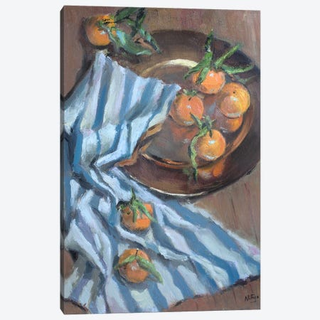 Oranges And Fabric Canvas Print #NIY14} by Nithya Swaminathan Art Print