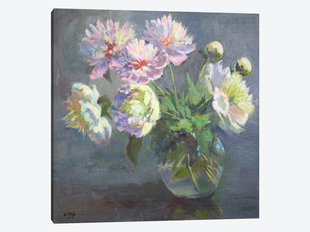 Peony Party by Nithya Swaminathan 1-piece Art Print