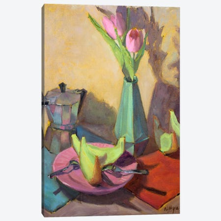 Melon Slices And Tulips Canvas Print #NIY19} by Nithya Swaminathan Canvas Artwork