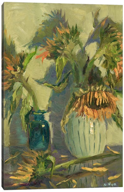 A Splash Of Yellow - Sunflower Series Canvas Art Print - Artists Like Monet
