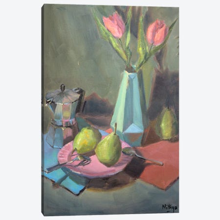 Pears And Tulips Canvas Print #NIY20} by Nithya Swaminathan Canvas Art Print