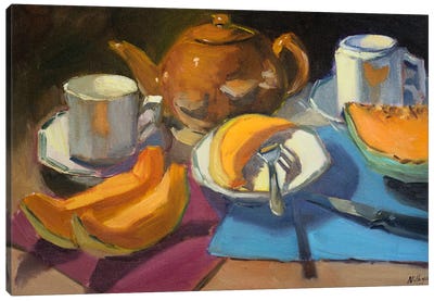 Tea And Cantaloupes Canvas Art Print - Melon Art
