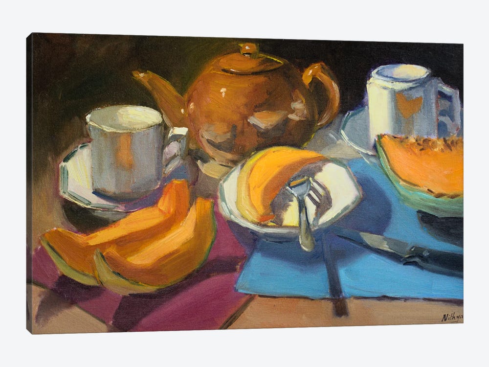 Tea And Cantaloupes by Nithya Swaminathan 1-piece Canvas Artwork