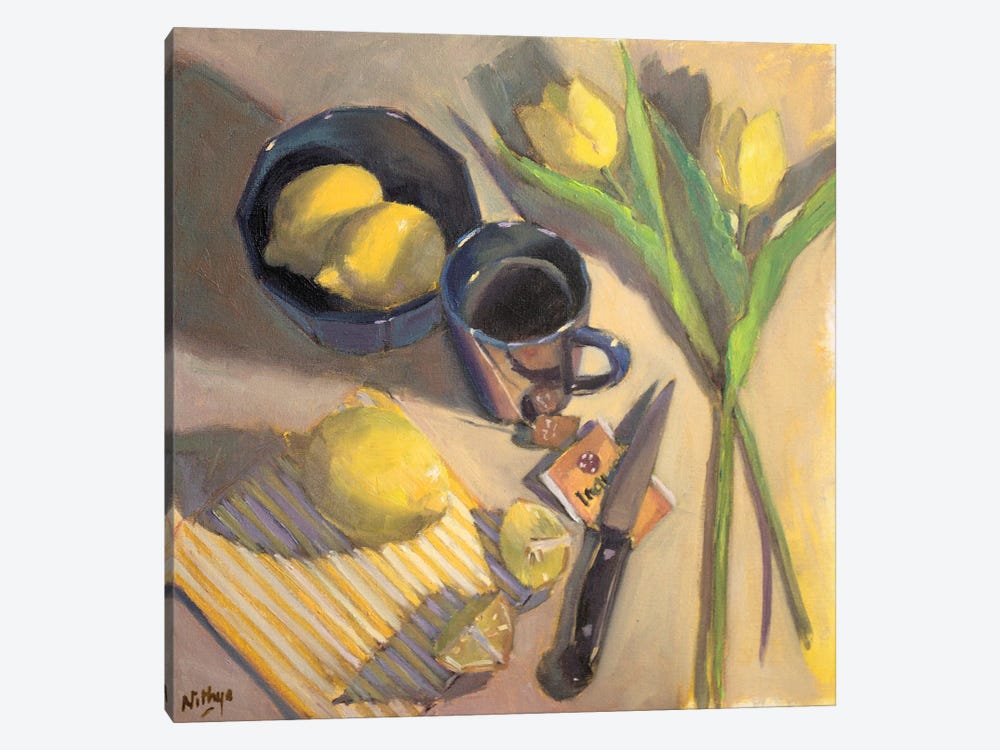 Lemon And Tea by Nithya Swaminathan 1-piece Canvas Print