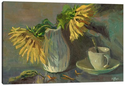 A Splash Of Yellow - Sunflower Series II Canvas Art Print - Artists Like Monet