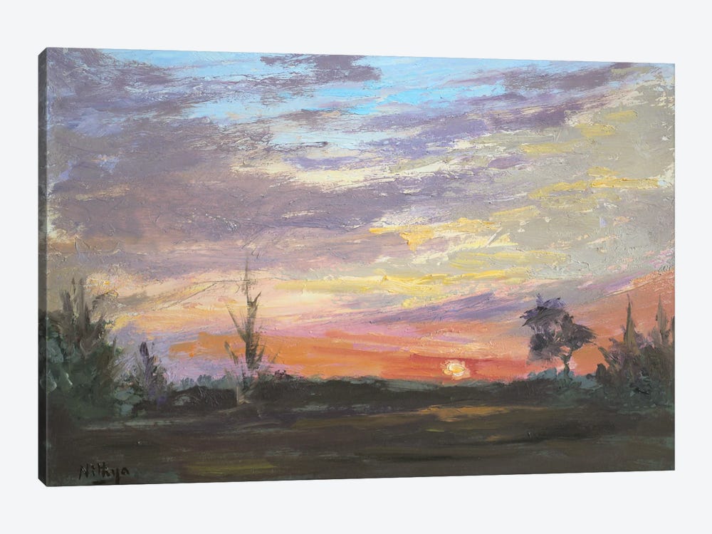 Morning Skies by Nithya Swaminathan 1-piece Canvas Print