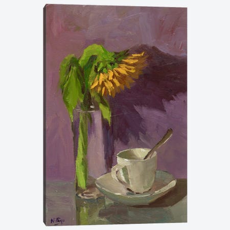 A Sunflower And A Cup Canvas Print #NIY4} by Nithya Swaminathan Canvas Art