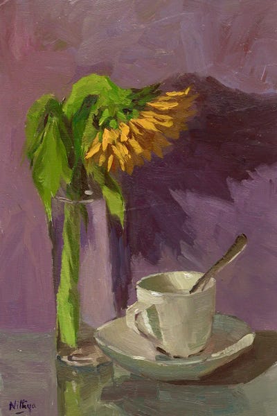 Artists Like Monet: A Sunflower And A Cup by Nithya Swaminathan
