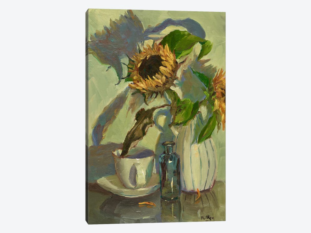 Shadows Of A Sunflower by Nithya Swaminathan 1-piece Canvas Artwork