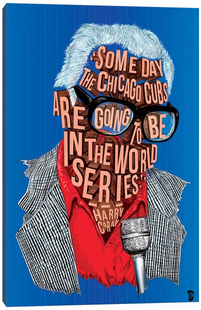 Harry Caray Canvas Art Print - Chicago Cubs