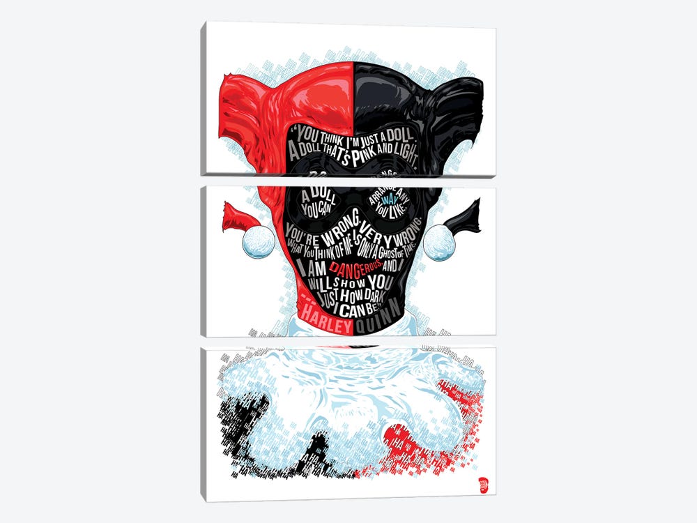 Harley Quinn by Nate Jones Design 3-piece Canvas Print