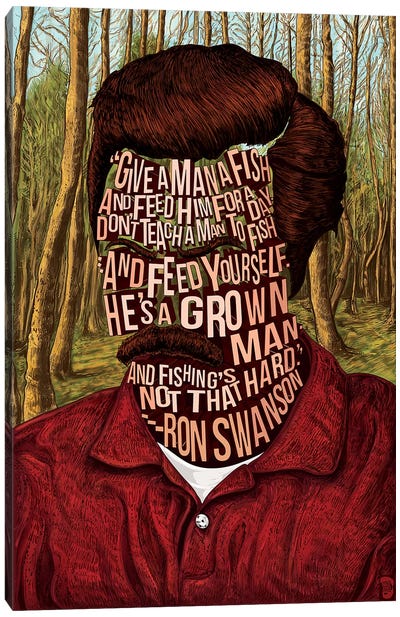 Ron Canvas Art Print - Parks And Recreation