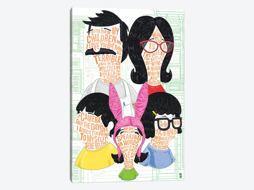 The Whole Family by Nate Jones Design 1-piece Canvas Art Print