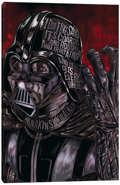 I Hate Sand Canvas Art Print - Darth Vader