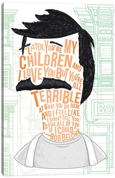 I Love You But You're All Terrible Canvas Art Print - Nate Jones Design