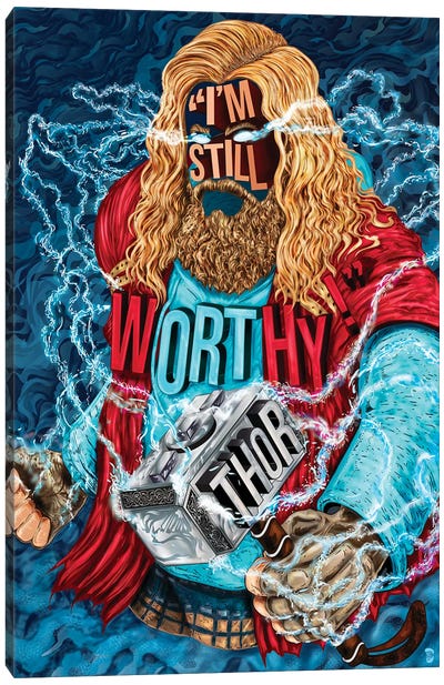 I Am Worthy Canvas Art Print - Thor