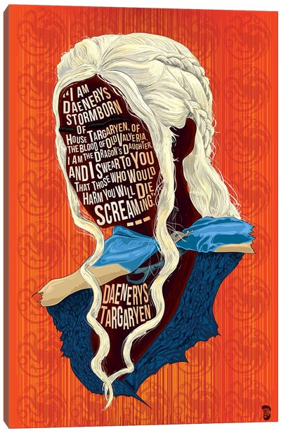 Daenerys Canvas Art Print - Drama TV Show Art