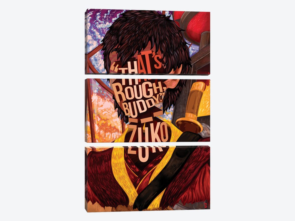That's Rough Buddy by Nate Jones Design 3-piece Canvas Print