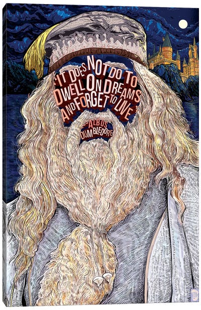 Dumbledore Canvas Art Print - Fantasy Movie Art