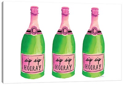 Sip Sip Hooray Canvas Art Print - Champagne Art