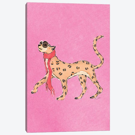 Preppy Pink Leopard I Canvas Print #NJP24} by Natasha Joseph Canvas Print