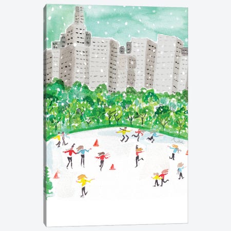 Ice Skating In The City Canvas Print #NJP32} by Natasha Joseph Canvas Print