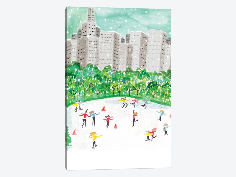 Ice Skating In The City by Natasha Joseph 1-piece Canvas Wall Art