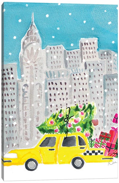 Christmas In NYC Canvas Art Print - Christmas Scenes