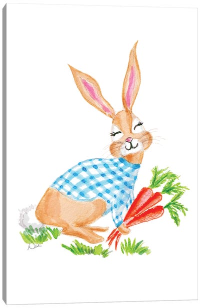 Preppy Bunny I Canvas Art Print - Carrot Art