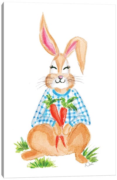 Preppy Bunny II Canvas Art Print - Carrot Art