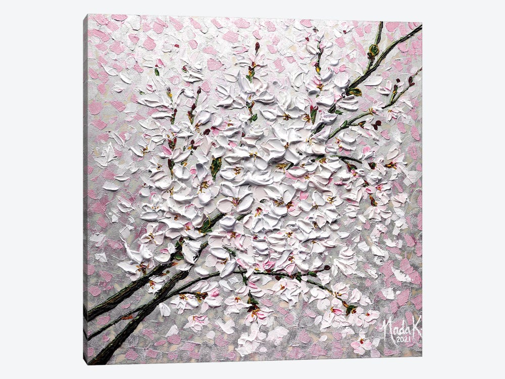 Petals In The Sky - Pink Gray White by Nada Khatib 1-piece Art Print